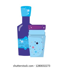 magic potion bottle with glass