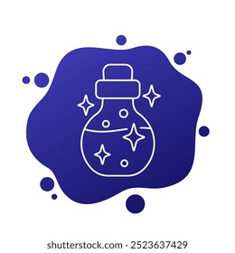 Magic potion bottle icon in line style