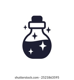 Magic potion bottle icon on white