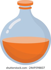 Magic Potion in Bottle Isolated on White Background. Vector Illustration in Simple Cartoon Design.