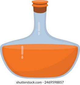 Magic Potion in Bottle Isolated on White Background. Vector Illustration in Simple Cartoon Design.