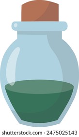 Magic Potion Bottle Isolated on White Background. Vector Illustration in Cartoon Style.