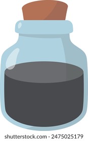 Magic Potion Bottle Isolated on White Background. Vector Illustration in Cartoon Style.