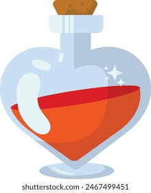 Magic Potion in Bottle Vector Illustration. with Cartoon Style.