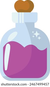 Magic Potion in Bottle Vector Illustration. with Cartoon Style.