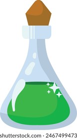 Magic Potion in Bottle Vector Illustration. with Cartoon Style.