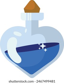 Magic Potion in Bottle Vector Illustration. with Cartoon Style.