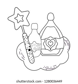 magic potion bottle with wand