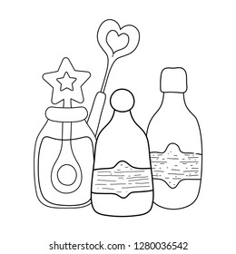 magic potion bottle with wand