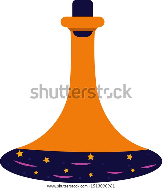 Magic potion in a bottle, witchcraft. Happy\
Halloween. Game icon of magic elixir. Design for app user\
interface. Vector isolated flat\
illustration
