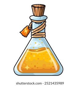 Magic Potion Bottles Flash Illustration Vector.