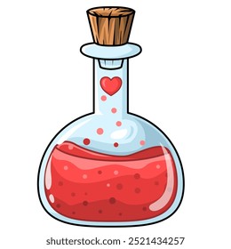 Magic Potion Bottles Love Illustration Vector.