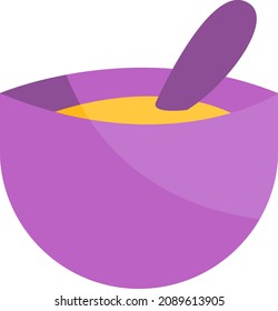 Magic potion in bowl, illustration, vector, on a white background.