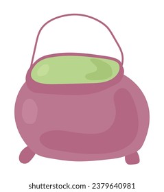 A magic potion is brewed in a cauldron. New year illustration for halloween day EPS10