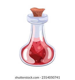 Magic potion in cartoon style. Witchcraft. Items for games. Vector stock illustration. isolated. White background. potion. Fairy tales. Antidote.