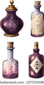 Magic potion clipart, isolated vector illustration.