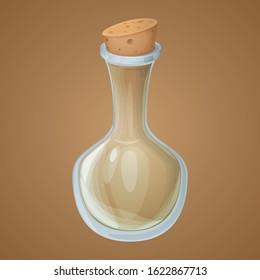 Magic potion empty bottle game asset vector icon, cute fantasy design, isolated element.