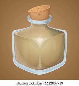 Magic potion empty bottle game asset vector icon, cute fantasy design, isolated element.