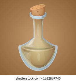 Magic potion empty bottle game asset vector icon, cute fantasy design, isolated element.