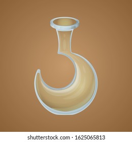 Magic potion empty bottle game asset vector icon, cute fantasy design, isolated element.