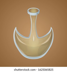 Magic potion empty bottle game asset vector icon, cute fantasy design, isolated element.