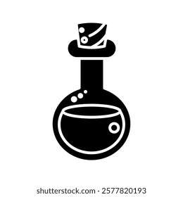 Magic potion flask icon design. Potion bottle icon. isolated on white background. vector illustration icon . vector illustration, pictogram isolated on white background. color editable