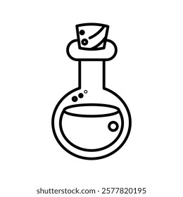 Magic potion flask icon design. Potion bottle icon. isolated on white background. vector illustration icon . vector illustration, pictogram isolated on white background. color editable