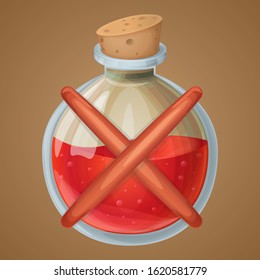 Magic potion game asset vector icon, cute fantasy design, isolated element.