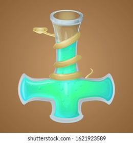 Magic potion game asset vector icon, cute fantasy design, isolated element.