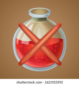Magic potion game asset vector icon, cute fantasy design, isolated element.