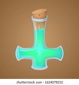 Magic potion game asset vector icon, cute fantasy design, isolated element.	