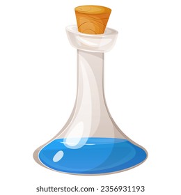 Magic potion in a glass bottle witchcraft element