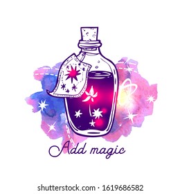 Magic potion. Hand drawn vector illustration sacred symbol. Doodle sketch style.