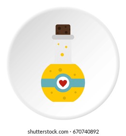 Magic potion icon in flat circle isolated vector illustration for web