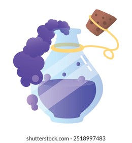 Magic potion icon in flat style 