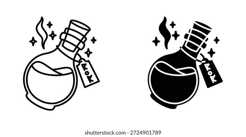Diseño gráfico de icono de poción mágica. Ilustraciones de icono de Vector