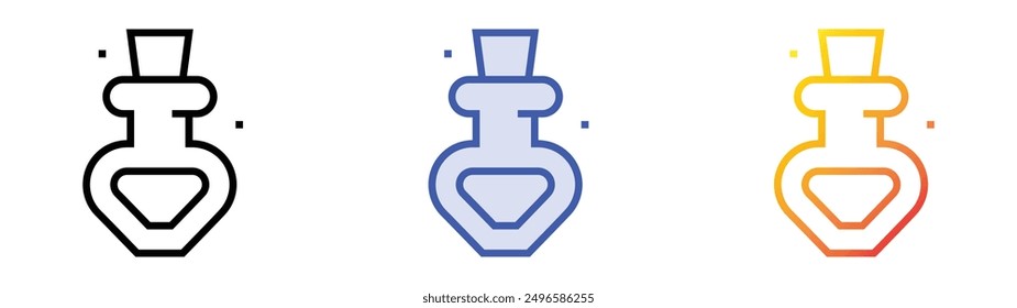 magic potion icon. Linear, Blue Fill and Gradient Style Design Isolated On White Background