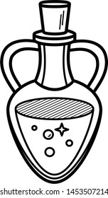 Magic potion icon in outline style