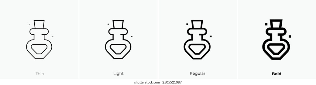 magic potion icon. Thin, Light Regular And Bold style design isolated on white background