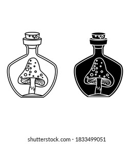 Magic potion icon vector set. alchemy illustration sign collection. Halloween symbol.
