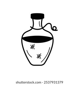 Magic Potion Jar icon islote white background vector stock illustration