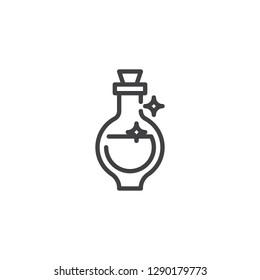 Magic potion line icon. linear style sign for mobile concept and web design. Potion bottle outline vector icon. Symbol, logo illustration. Pixel perfect vector graphics