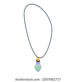 Magic potion pendant hanging on a string, in isometric view