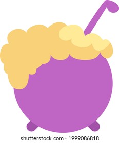 Magic potion pot, illustration, on a white background.