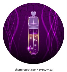 Magic potion. Purple test tube