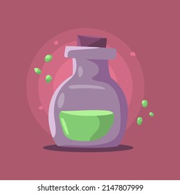 Magic potion vector cartoon illustration isolated on background.
