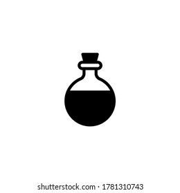 Magic potion vector icon in black flat glyph, filled style isolated on white background