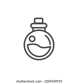 Magic potion vector icon isolated on white background. Health or magic mana potion bottle flat vector icon for games and websites