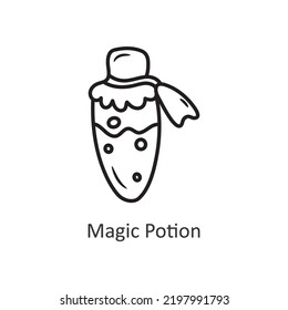 Magic Potion vector outline Icon Design illustration. Halloween Symbol on White background EPS 10 File