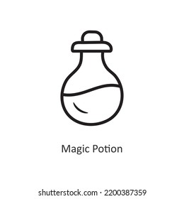 Magic Potion vector outline Icon Design illustration. Gaming Symbol on White background EPS 10 File